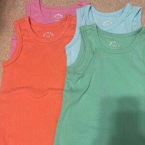 Primary Colorful Kids Tank Tops - Coral, Mint, Sky, Lavender